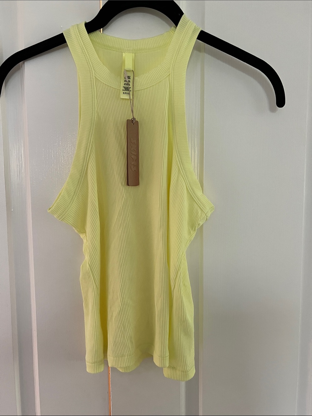 Skims Sleeveless Ribbed Tank Top in Lemonade NWT S-